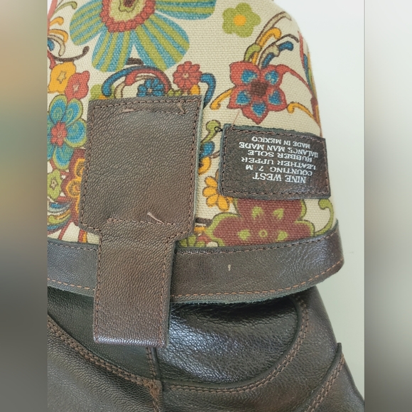 Nine West "COUNTING " Brown Leather Vintage Cowboy Boots Size 7M - Picture 3 of 13